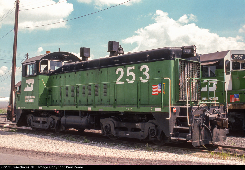 BN 253, EMD SW12, ex C&S 253 and C&S 158, at Eola Yard